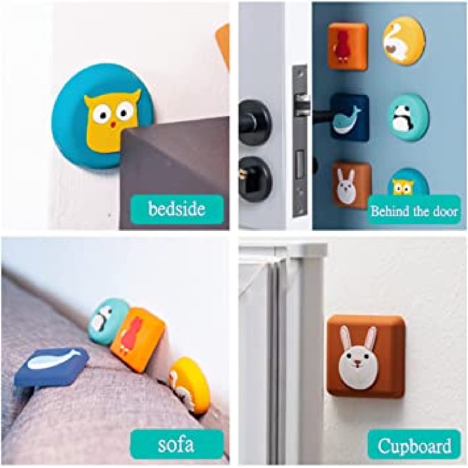 ARQIVO® Door Stop Wall Protector, Cartoon Silicone Crash pad, Used for Wall Protection and Muffler, Door Handle, Refrigerator Door, Cabinet (Pack of 2)