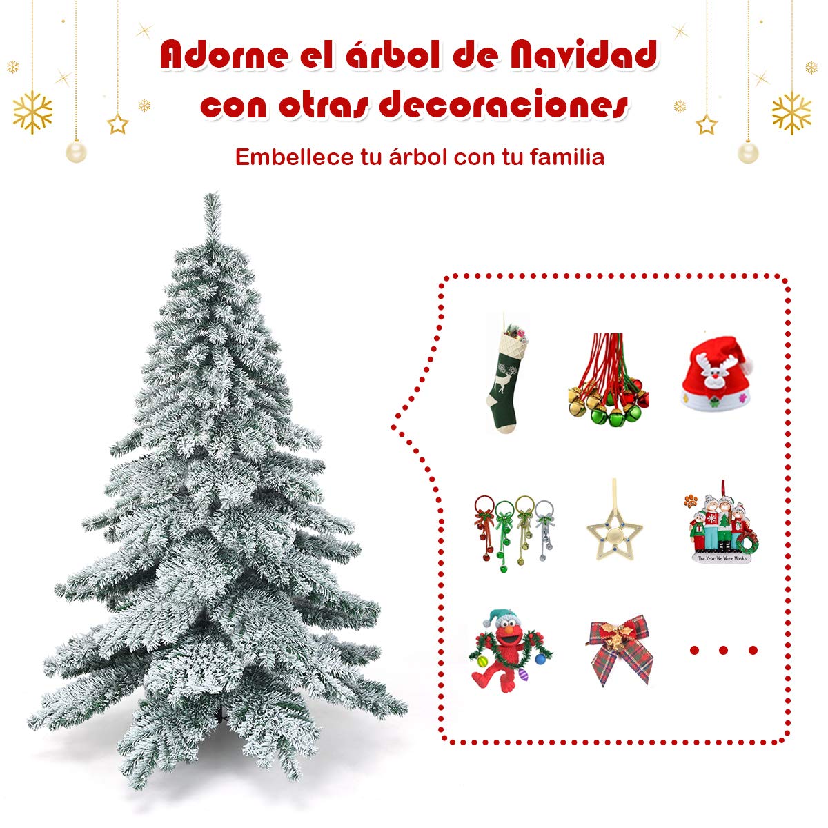 Arbol Navidad Slim 180 Árbol De Navidad Nevado De 180 Cm - 657 Agujas De  PVC, Soporte De Metal Y Fácil Montaje Cama Abatible, image size:1200x1200