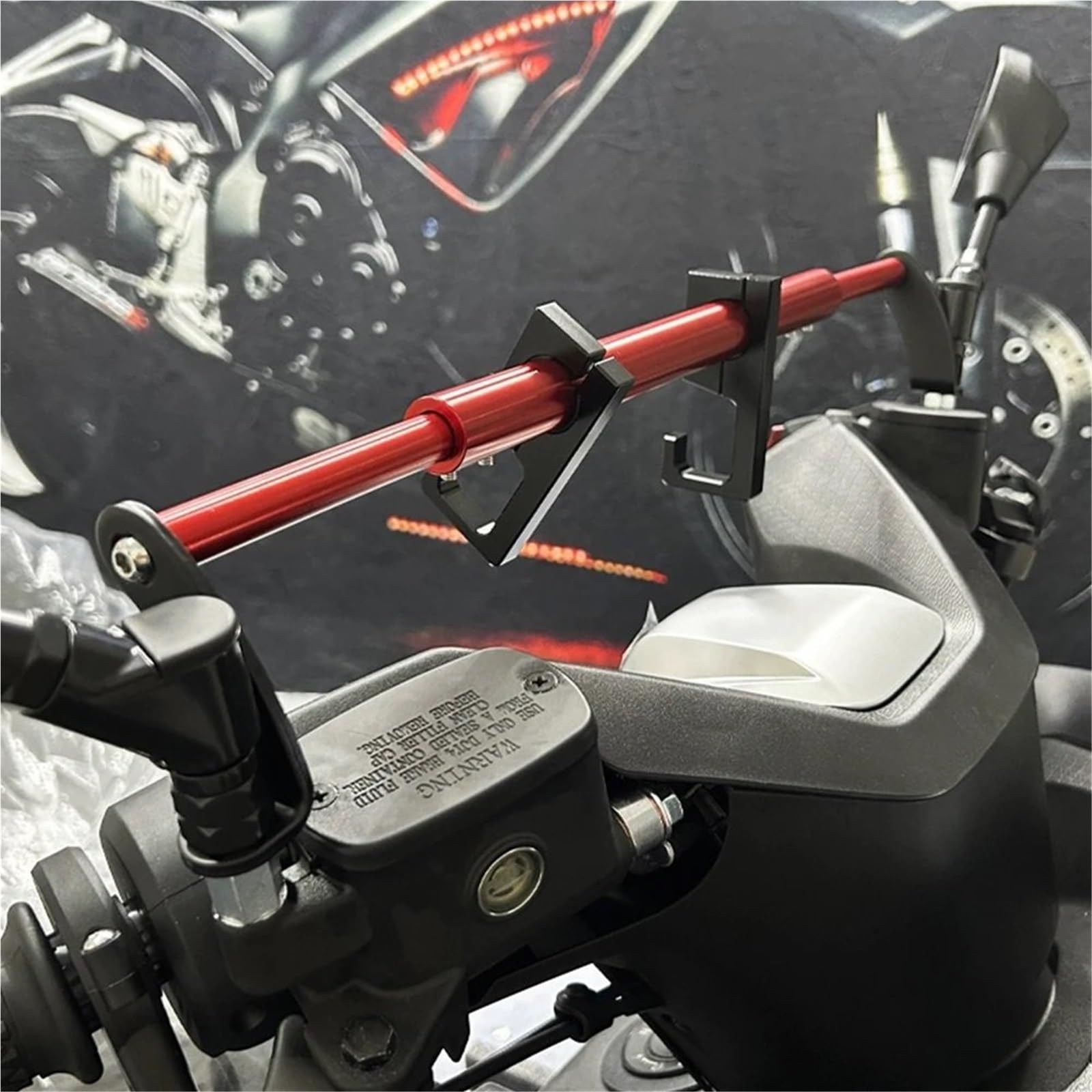 Uchwyt do nawigacji GPS Akcesoria motocyklowe Uchwyt nawigacji GPS Uchwyt na telefon komórkowy Stojak 22 mm Pasuje do VOGE SR1 SR3 SR4MAX SR 125 Motocyklowy uchwyt do nawigacji(Red)