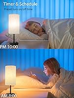 Vista 5 de Lámpara de mesa inteligente funciona con HomeKit, Siri, Alexa, Google Assistant, lámpara inteligente de mesita de noche con salida de CA y puertos