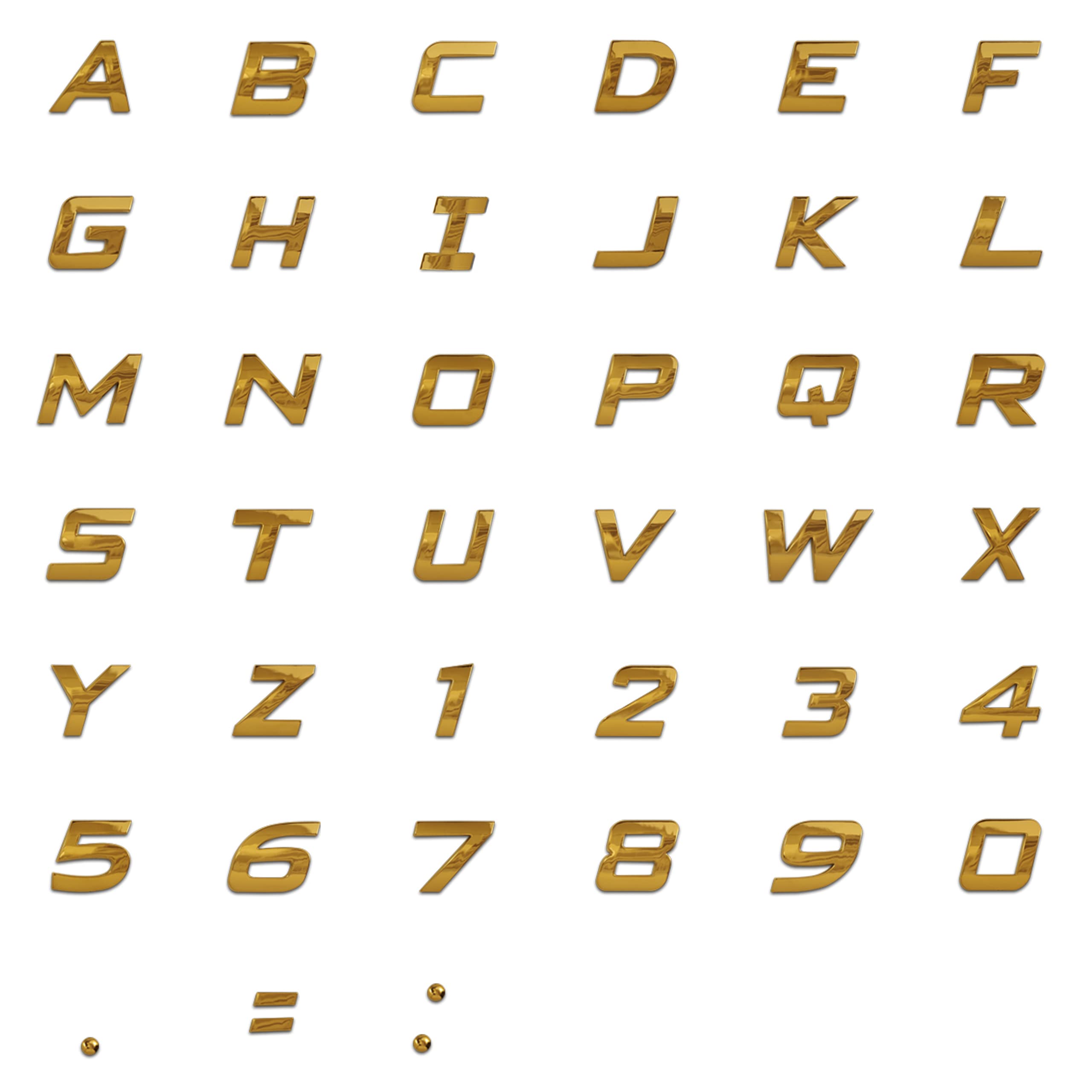 Personalized Set of Chrome Auto Letters and Numbers Sport Mini Style Buy Online in United