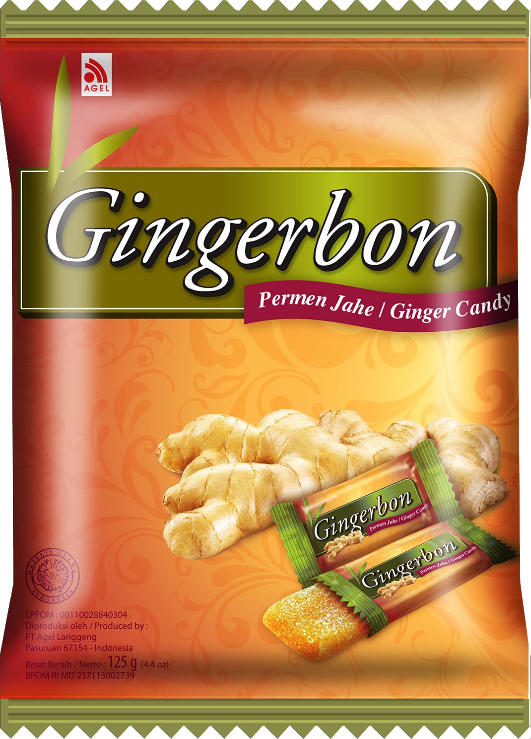 Gingerbon Ginger Sweets Chews Permen Jahe Original 125g
