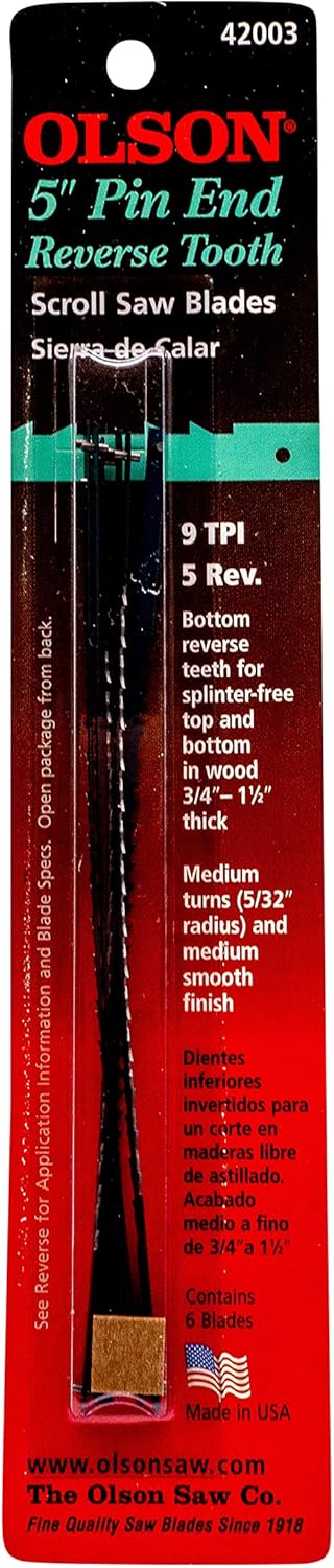 Olson Saw FR42003 Reverse Tooth Pin End Blade