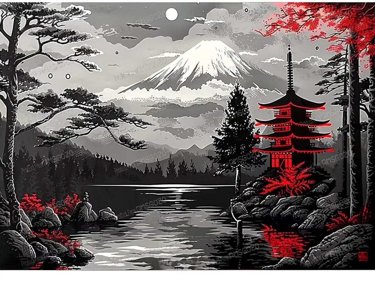 Amazon.com: 500 Piece Puzzles - Japanese Snow Mountain Tower - Fun