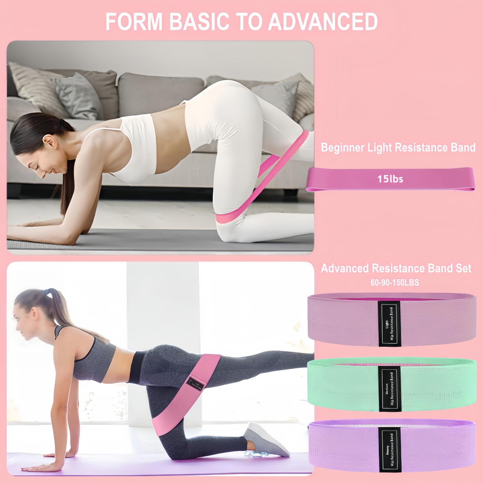 Nuplot Kit essenziale per pilates da donna, kit per yoga e pilates per allenamenti a casa, con anello e set di palline, fasce per bottini, fascia di resistenza figura 8, fasce per yoga per lo