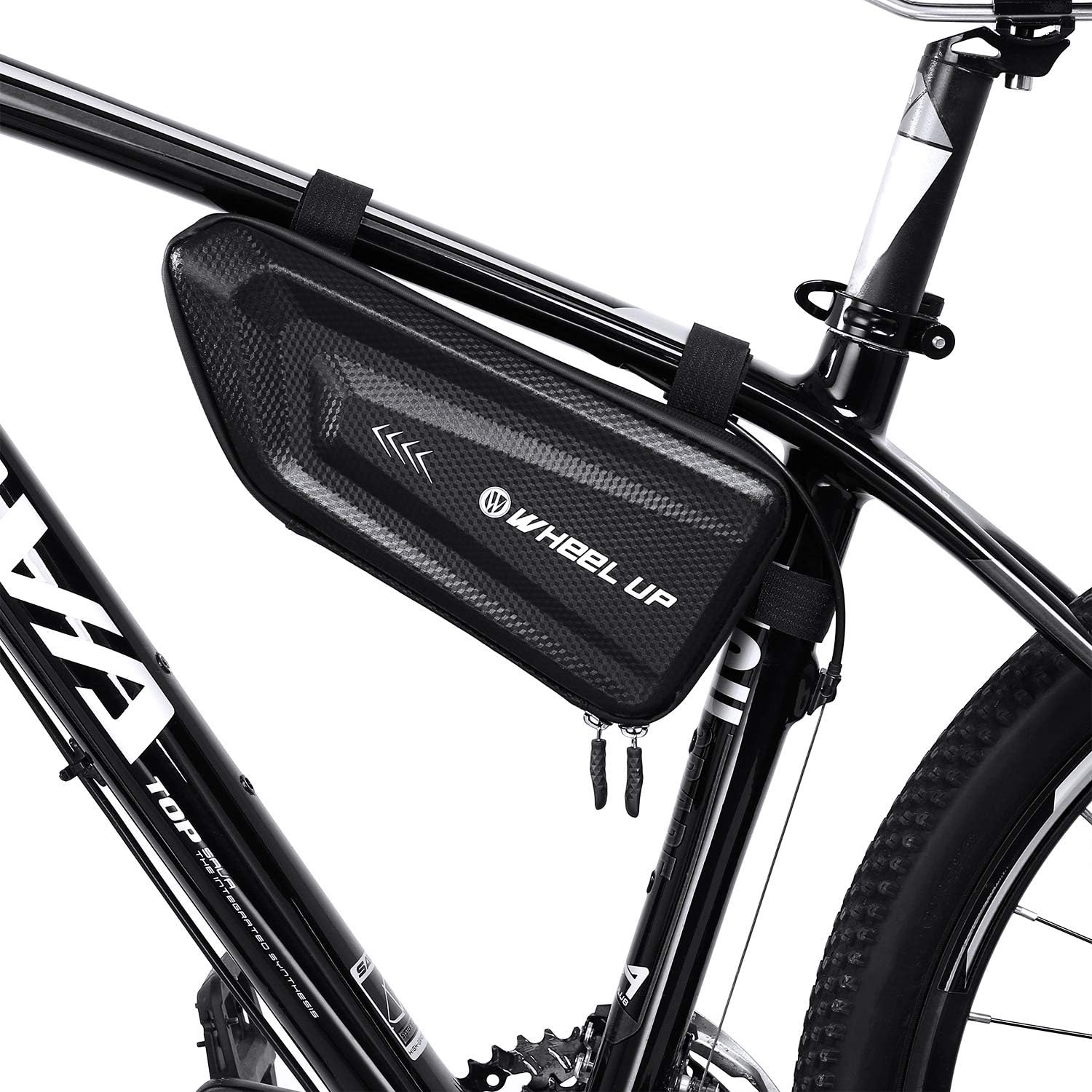 FlexDin Bike Triangle Frame Bag, Bicycle Top Tube Bags Hard Shell Waterproof Cycling Under Seat Pack Pouch, Shockproof Mountain Bike Storage Bag for MTB/Road Bike