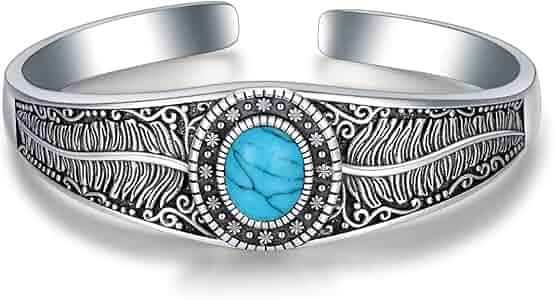 アクセサリー Indian Jewelry Silver Turquoise Bangle Amazon.com: DOLIOX Native American Bangle Adjustable Genuine