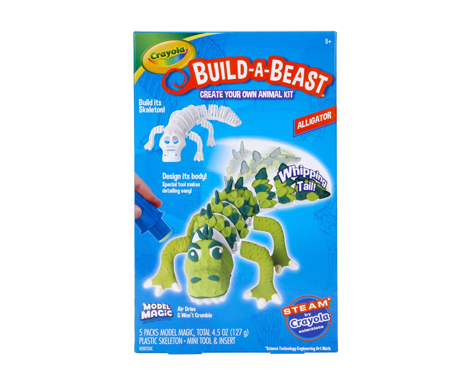 Crayola Build A Beast Gator, Model Magic Craft Kit, Steam/Stem Learning Toys, Gift For Kids, 5, 6, 7, 8