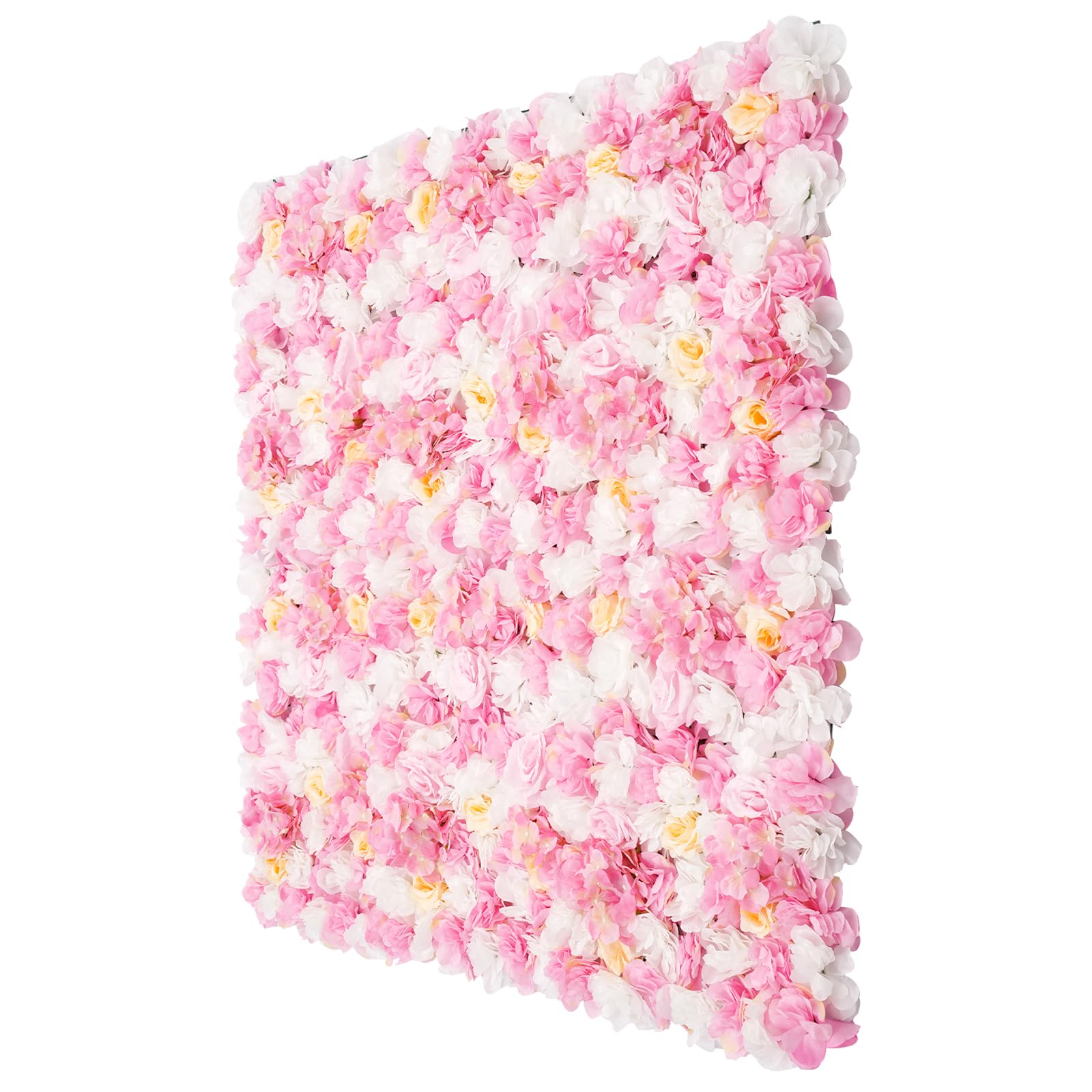 Pared de flores 12 unidades 60 x 40 cm rosa blanco paño de seda plástico