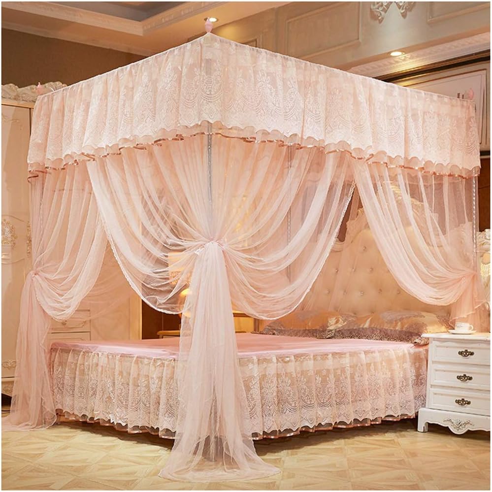 Anti-Mosquito Net, Superlight Rectangular Screen Netting Curtain 360°Effective Against Mosquito Bites Home Use Three Doors,C,180x220cm