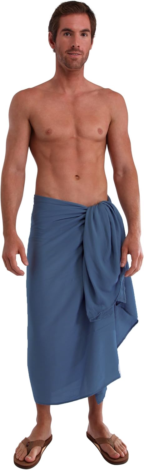 1 World Sarongs Mens Solid Color Fringeless(TM) Sarong