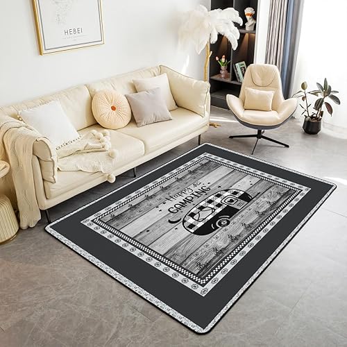 Miniatura 11 de Feelyou Alfombras para sala de estar de caballo, 5 x 7 pulgadas, para niños y niñas, estilo japonés, juego de alfombras decorativas de color naranja