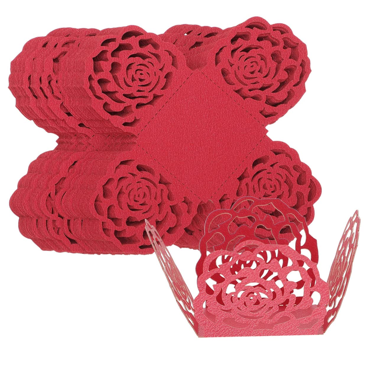 Kisangel 200pièces Caissettes à Chocolat Papier avec Motif Fleur Décoratif pour Mariage Et Fête De Chocolat Et Élégantes