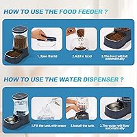 Vista 5 de Gardner Pet - Dispensador automático de agua para perros, comedero y dispensador de comida de gravedad, acero inoxidable, juego de tazón de Negro