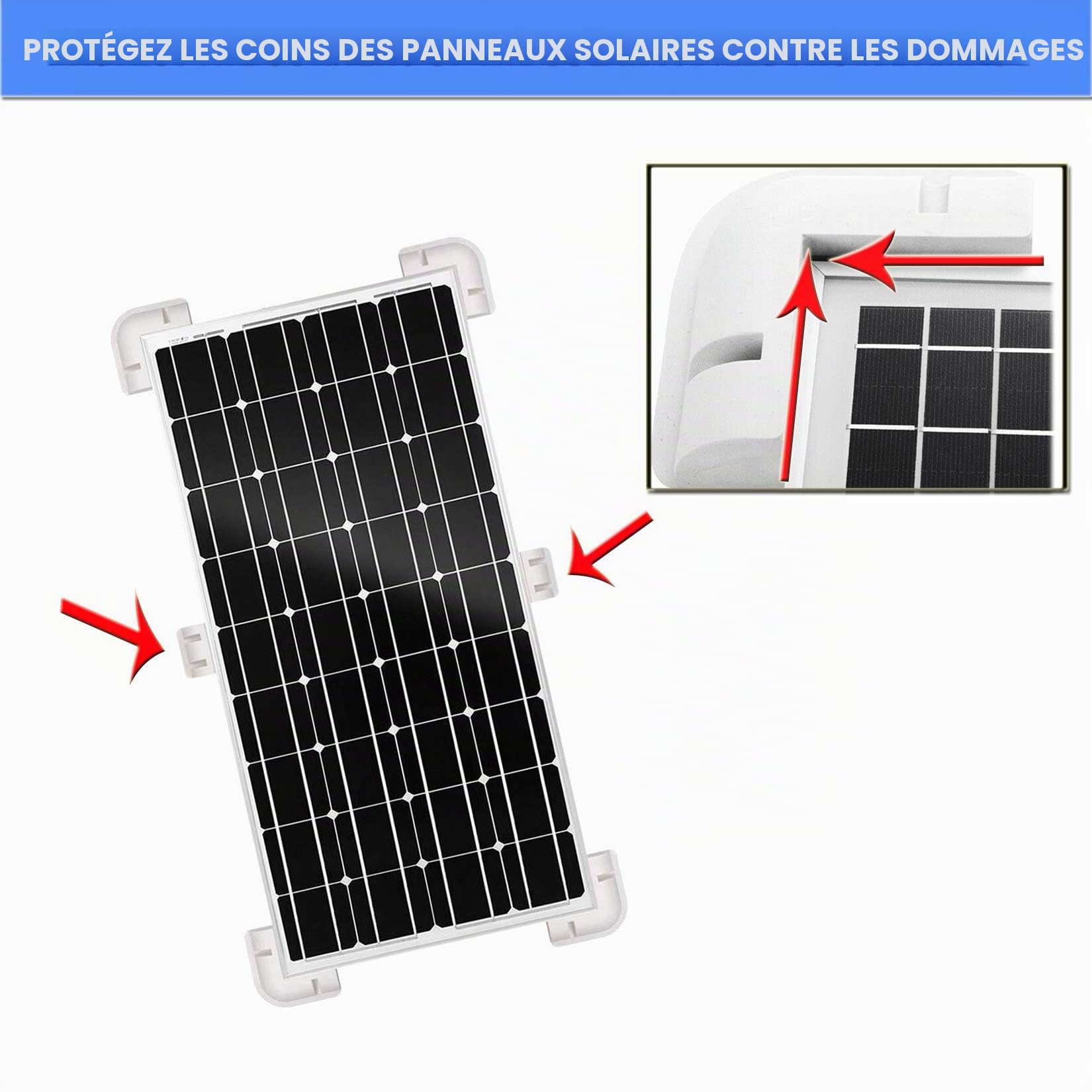 Lot de 7 supports de montage pour panneau solaire sans perçage pour cadre en bois, caravanes, camping-cars, bateaux, abris de jardin, caravanes, capot, blanc