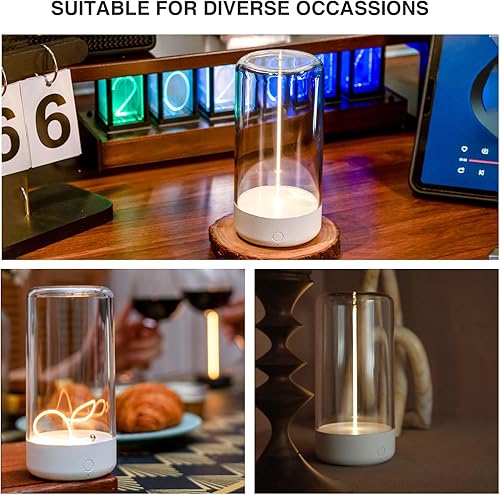 Miniatura 5 de AUGE LIGHT Minilámpara de mesa minimalista con diseño inalámbrico, lámpara LED de escritorio, recargable, luces nocturnas modernas con efecto de