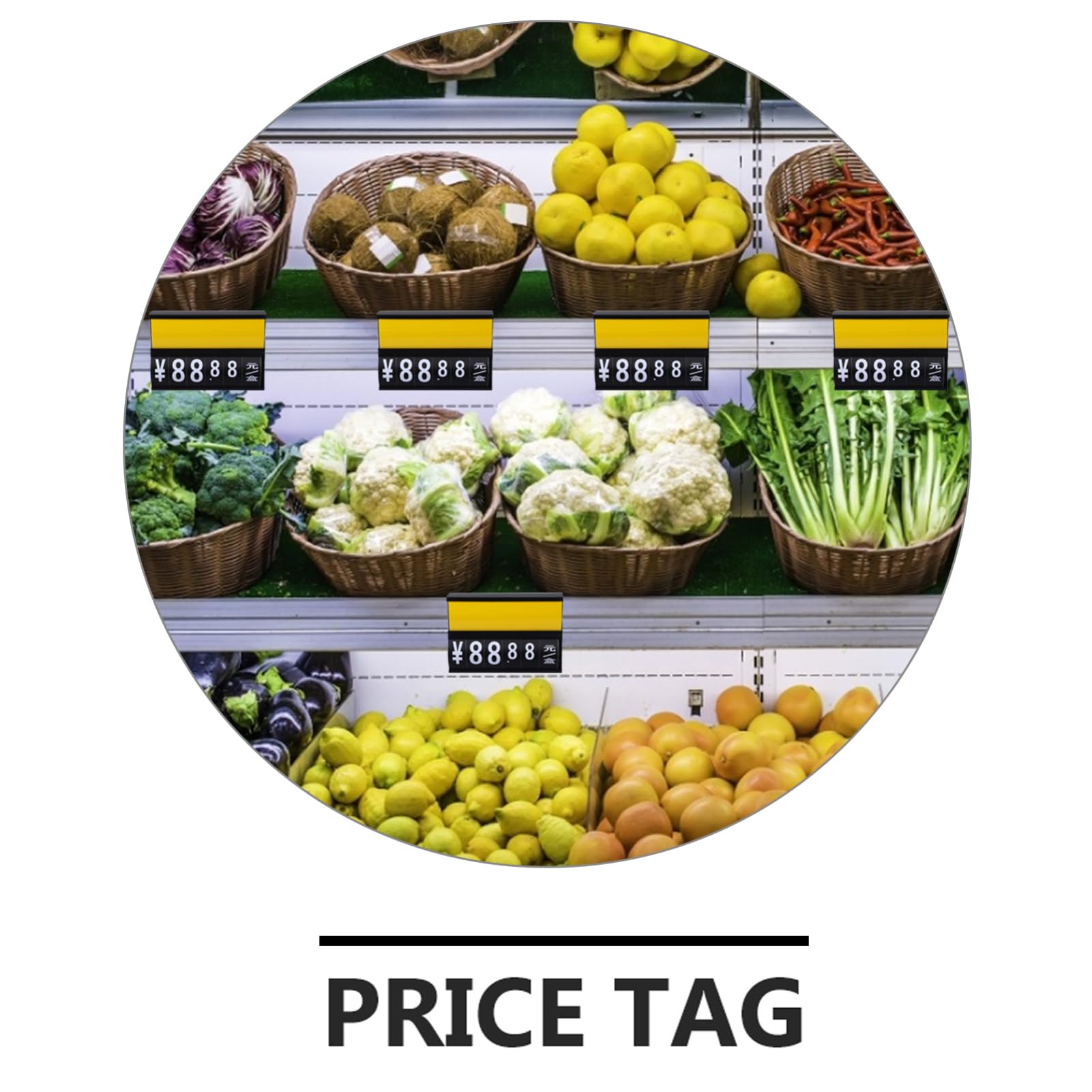 STOBOK Supermarket Price Tag With Erasable Number Cards For Fruits And Vegetables Portable Hanging Price Label Display Board - View #10