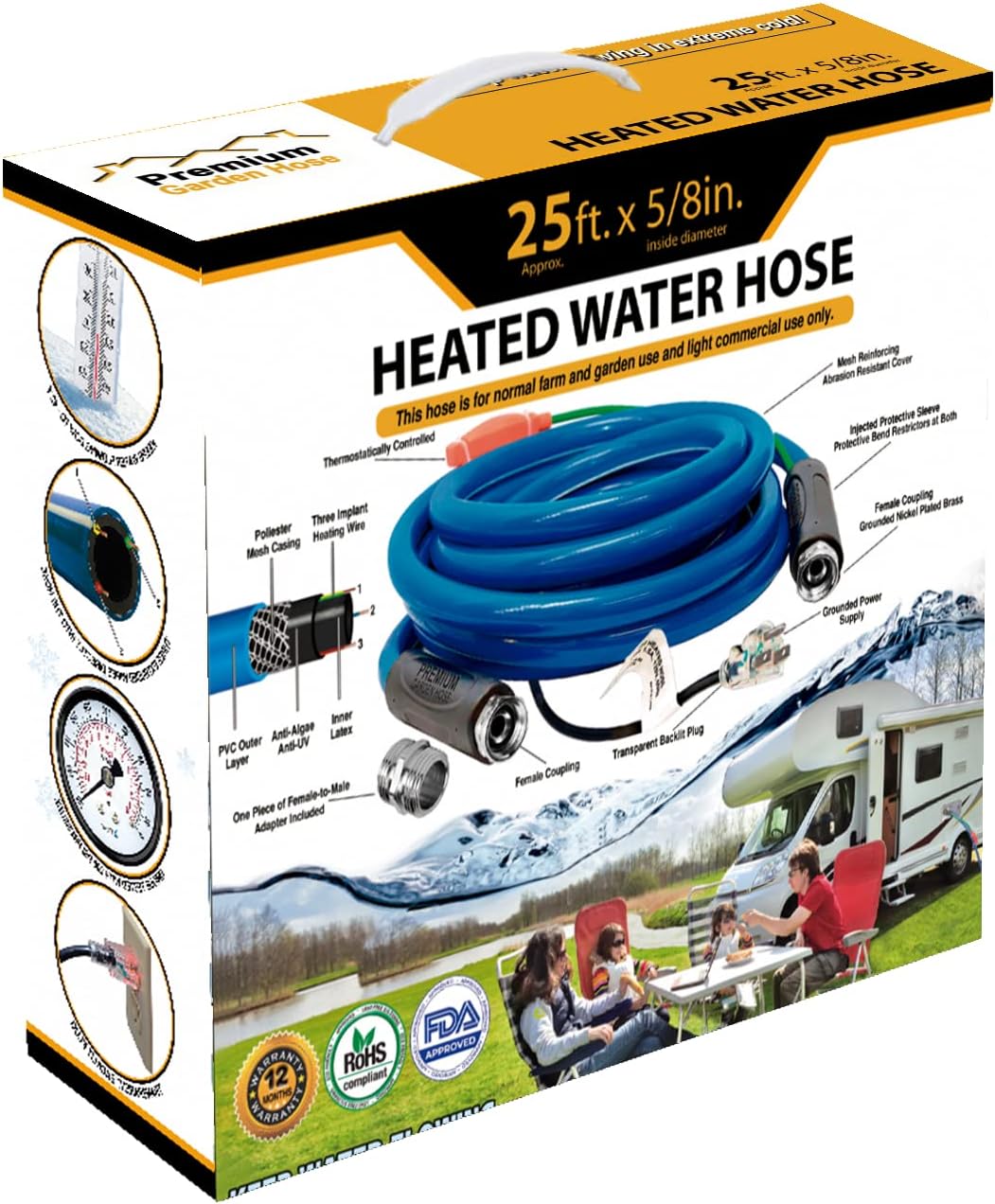 Heated Water Hose for RV (25ft), Lead and BPA free, the Best Cost