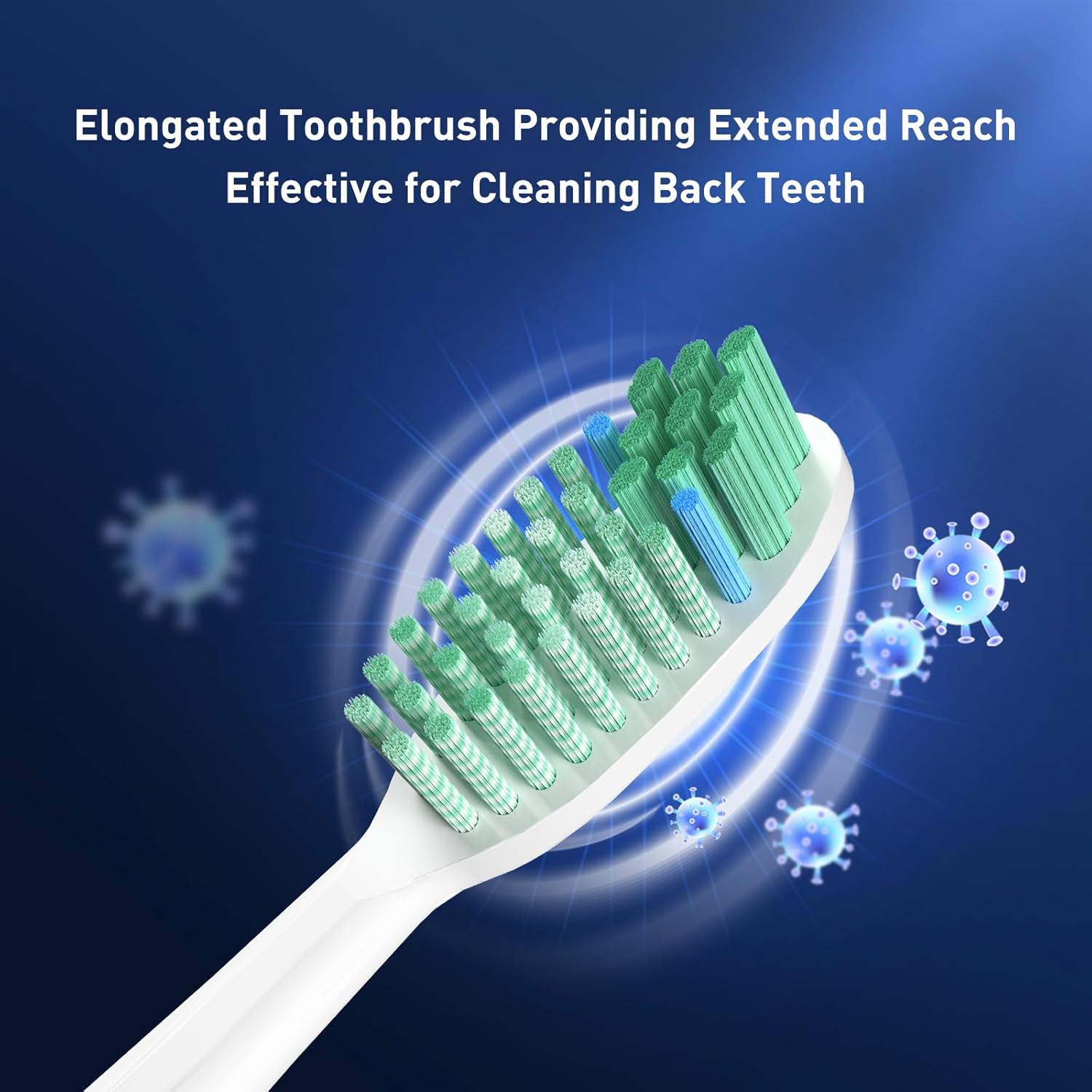 Toothbrush Replacement Whitening Heads Compatible with TAO Clean Sonic Electric Toothbrush - Brush Heads Refills, Medium Bristles, White
