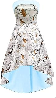 High Low Camo Bridesmaid Dress for Wedding Camouflage Homecoming Dresses A-Line Formal Prom Dresses