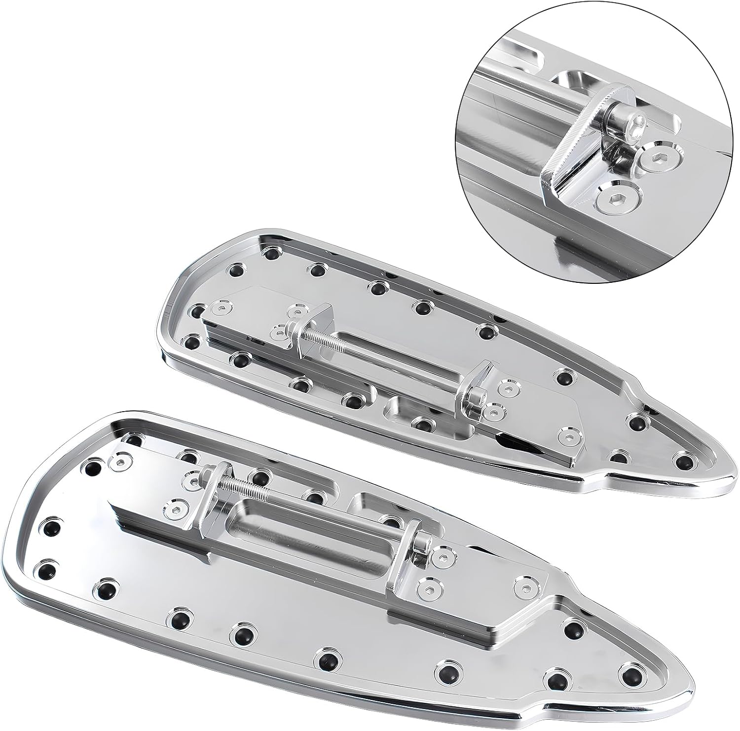 Motorcycle Rider Floorboards Compatible with Indian Roadmaster Chieftain Chief Challenger Pursuit Springfield Vintage 2014-2024 (Front-Silver)