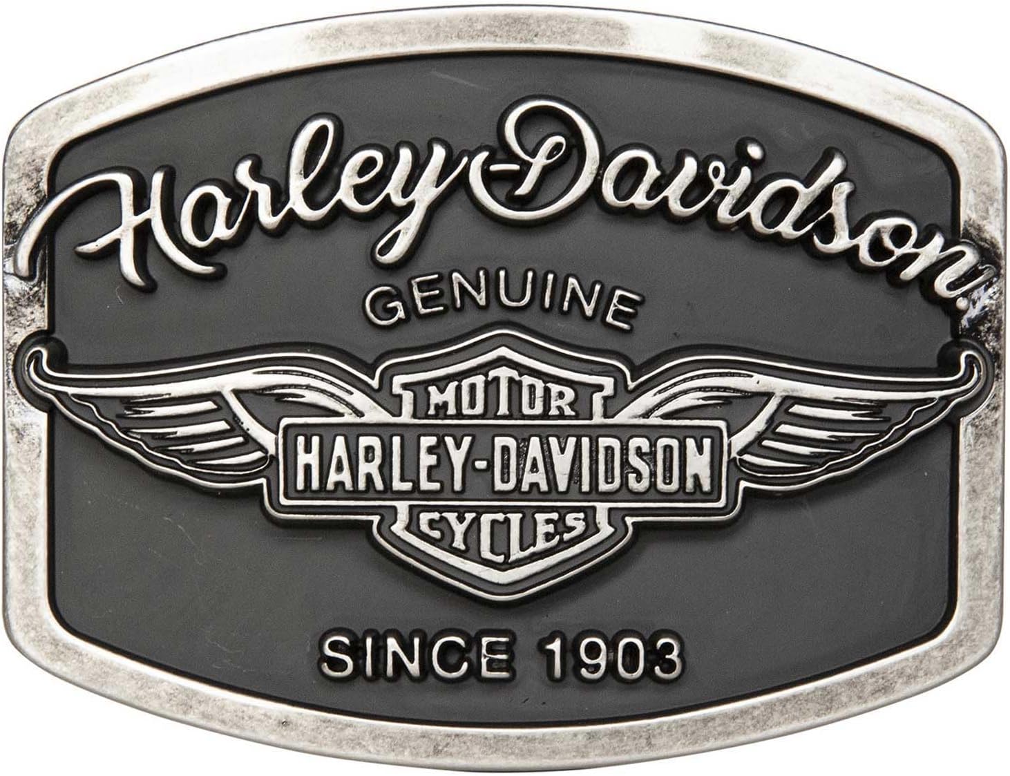 Harley-Davidson Women's B&S Genuine Wings Belt Buckle - Antique Nickle Finish