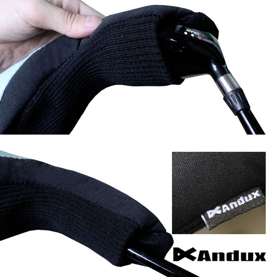 Andux coprimazza da Golf per ibridi Intercambiabile No. Etichetta 4pcs/Set Nero/Argento MT/hy06