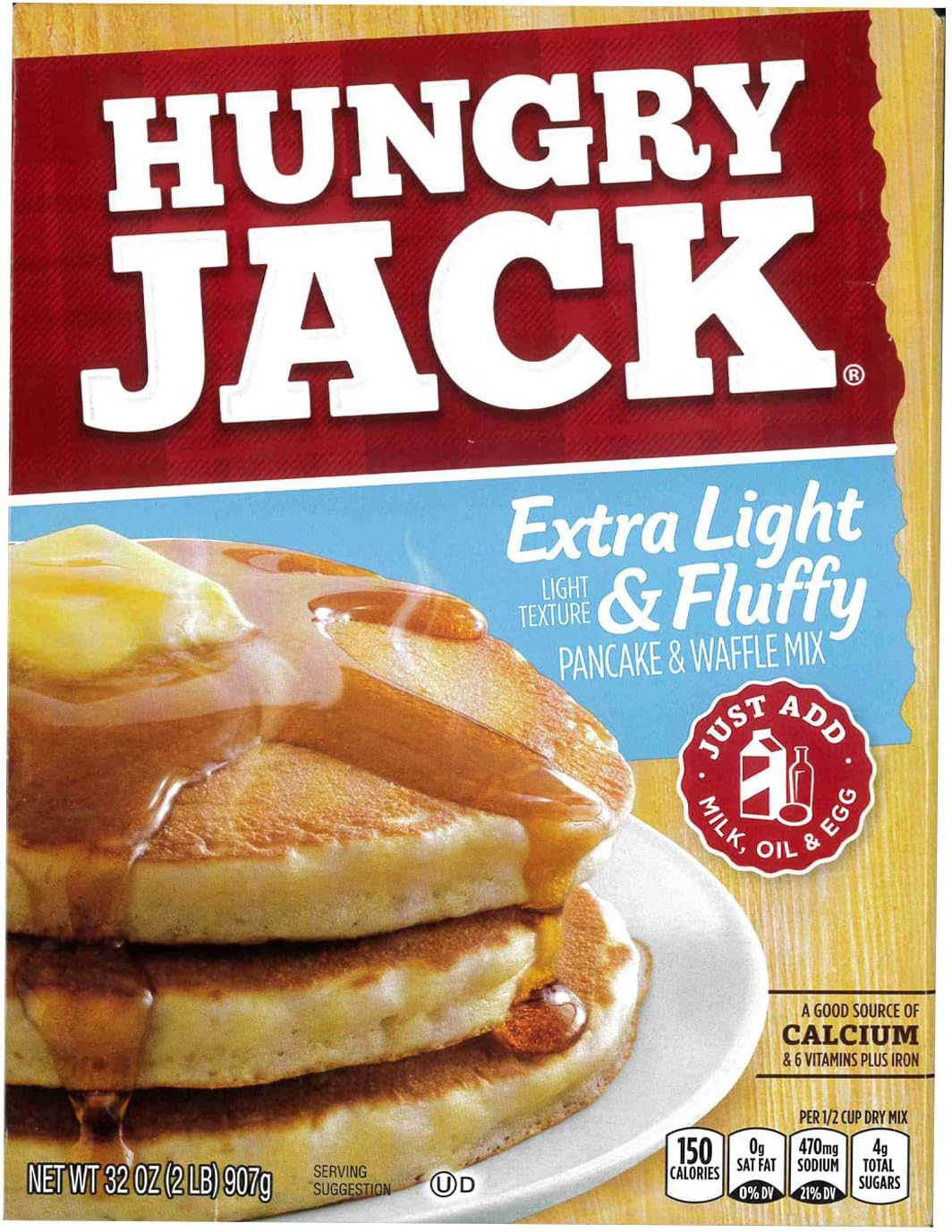 Hungry Jack Pancake & Waffle Mix - Extra Light & Fluffy, 907 gm