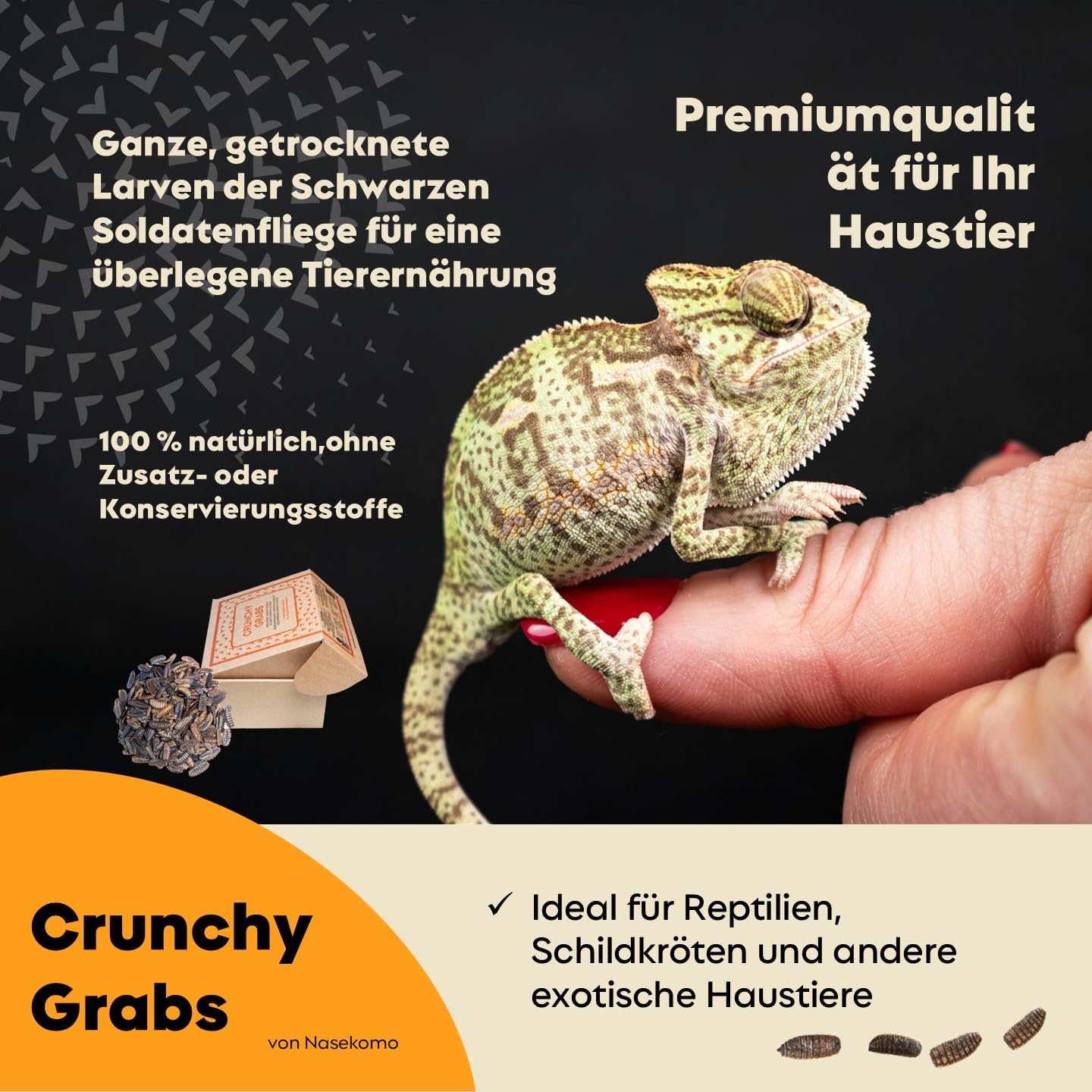 Getrocknete Schwarze Soldatenfliegenlarven 1 kg | Proteinreiches Naturfutter für Hühner, Vögel, Reptilien, Igel & Fische | Ergänzungsfutter für Hunde & Katzen | EU | Ohne Zusatzstoffe
