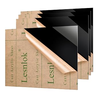 Lesnlok 12x16 Black Acrylic Sheet 1/8 inch Thick 3mm Black Plexiglass Sheet for Home Decor Handcraft Painting Photography 4, 12x16