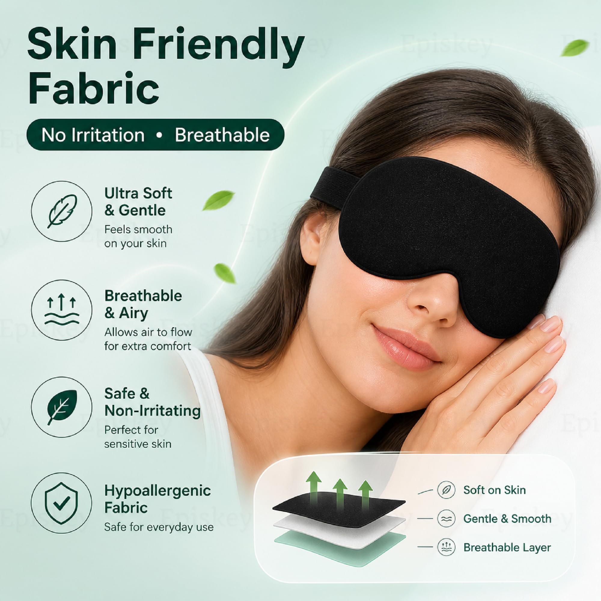 Episkey Premium Velvet Eye Sleep Mask for Men & Women | Soft Eye Mask for Sleeping | Adjustable Strap, 100% Light Blocking | Travel & Relaxation Eye Cover for Deep Sleep (BLCK_VLVT) 4