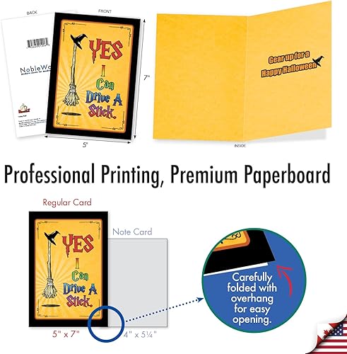 Miniatura 2 de NobleWorks Juego de 36 tarjetas de felicitación histéricas de Halloween con sobres de 5 x 7 pulgadas (36 diseños, 1 cada uno) Joke O'Lanterns