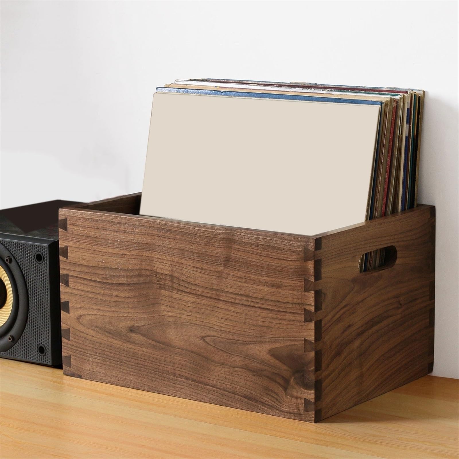 Custodia per CD Home Scatola portaoggetti in legno for CD e dischi, libreria da tavolo, portacassette Portadischi
