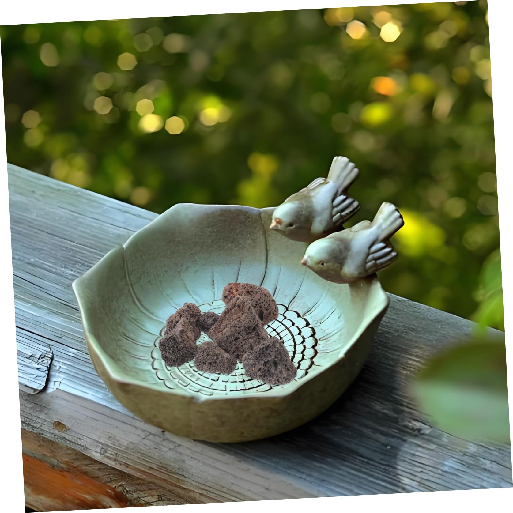 COLLBATH Vulkanische Lavasteine 1,1 Kg Hochporöse Natursteine für Vogeltränken Aquarien und Terrarien Wetterfeste Dekosteine für Garten und Pflanzen