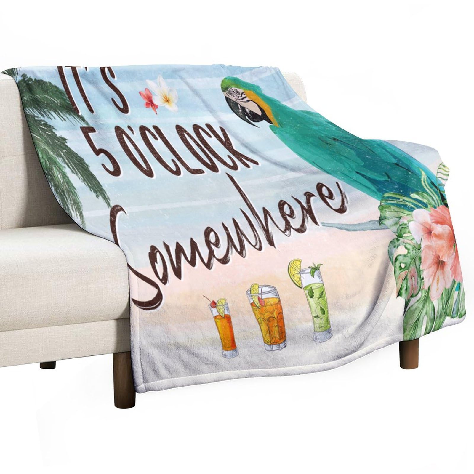 Couverture polaire en flanelle 152x203 Toucan d'été pour lit et canapé