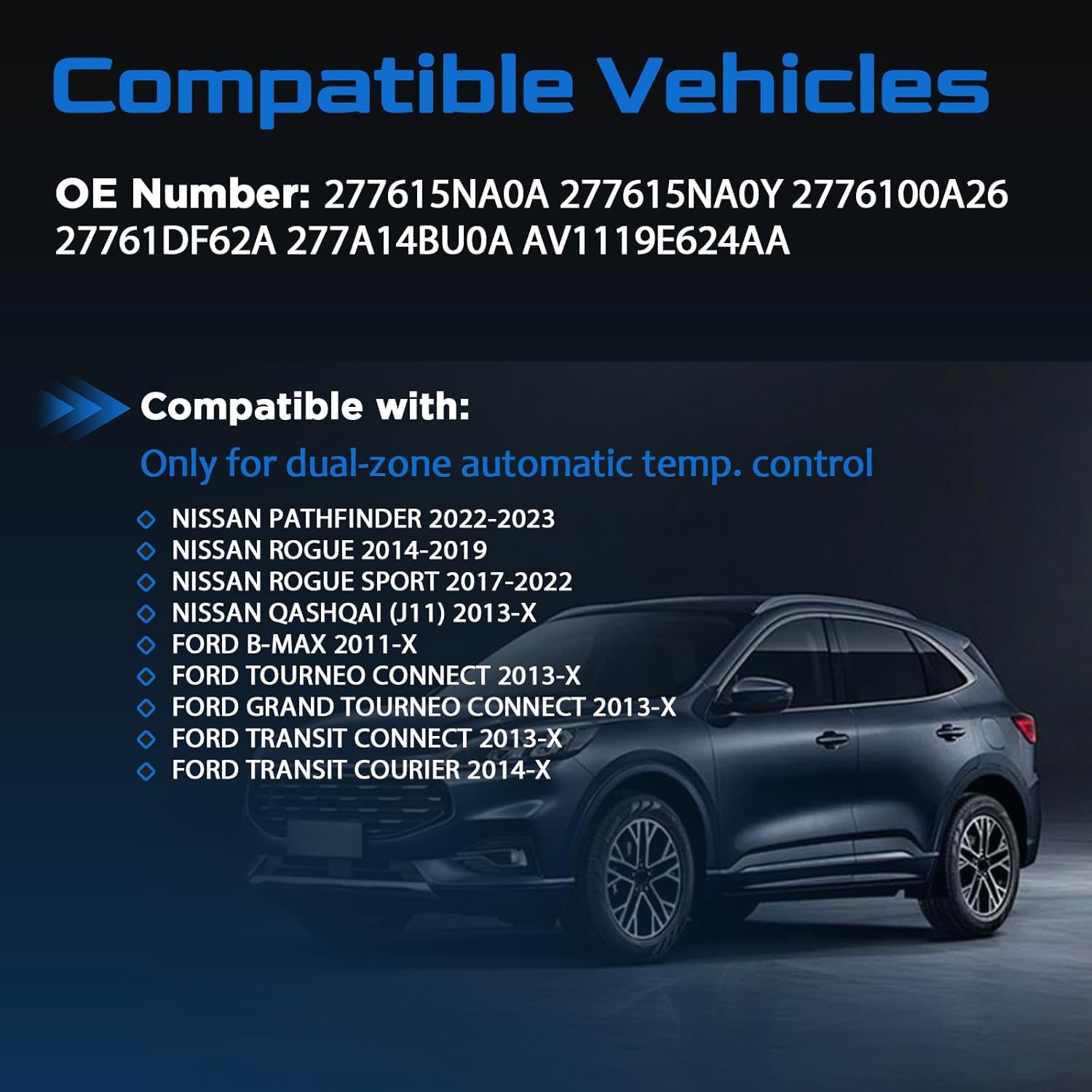 AITKEN HVAC Blower Motor Resistor Compatible with Ford Ecosport Nissan Rogue Replace# 277A14BU0A AV1119E624AA.