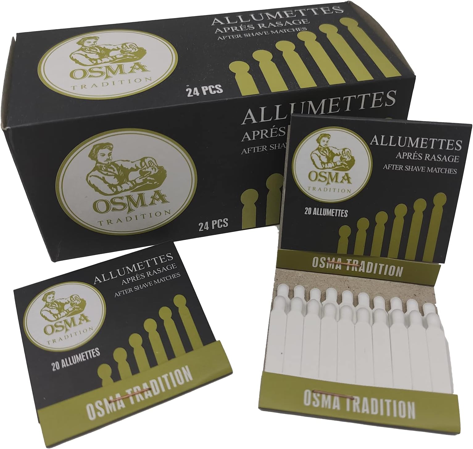 480 STYPTIC Matches ALUM Pencil Sticks 24 Wallet of 20 matches