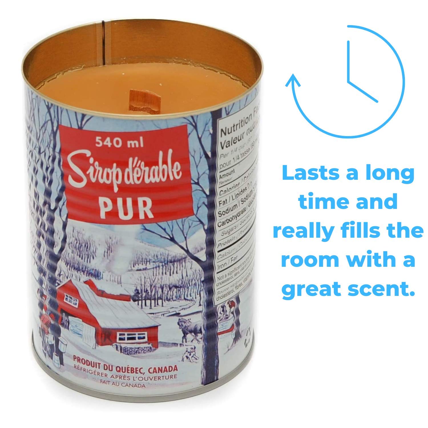 MapleFarm - 2x Duftkerzen im traditionellen kanadischen Blechdosenformat. Holzdocht. Maple syrup candle iconic can.