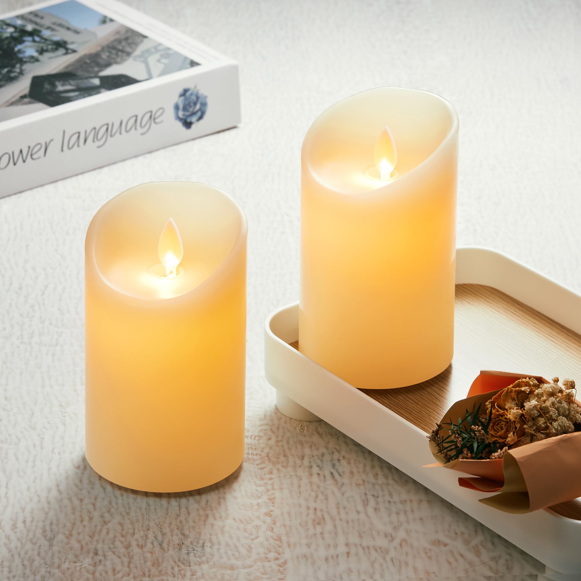 FiiMoo Velas recargables, paquete de 2 velas sin llama de carga USB para fiestas, Halloween, Navidad y festivales, decoración de 10 cm