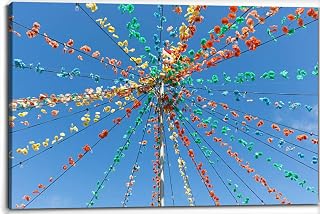 Pole flower garland decoration at Madeira Island Canvas Wall Art Decor Paintings Pictures for Bedroom Wall Decor Above Bed Living Room Wall Decoration Bathroom Office Artwork