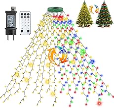 cshare 2 m 400 LED Fairy Lights Christmas Tree Colour Changing Warm White to Multicoloured Christmas Tree Lighting 16 Garlands Power with Remote Control Timer Waterproof for 1.5-2.5 m Christmas Tree