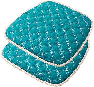 ZIBENE Cojines para sillas de Comedor con Velcro, 2 Cojines para sillas de Cocina Antimanchas, Cojines para sillas de Exterior con Cremallera, Lavable Desenfundables Cojines para sillas Verde