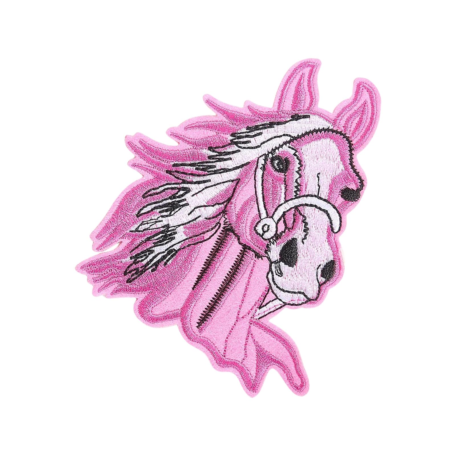 ZWWAAZHF Horse Head Applique Patches Lovely Animal Iron on Patches Ponies Embroidered Repair Sew on Horse Head Embroidered
