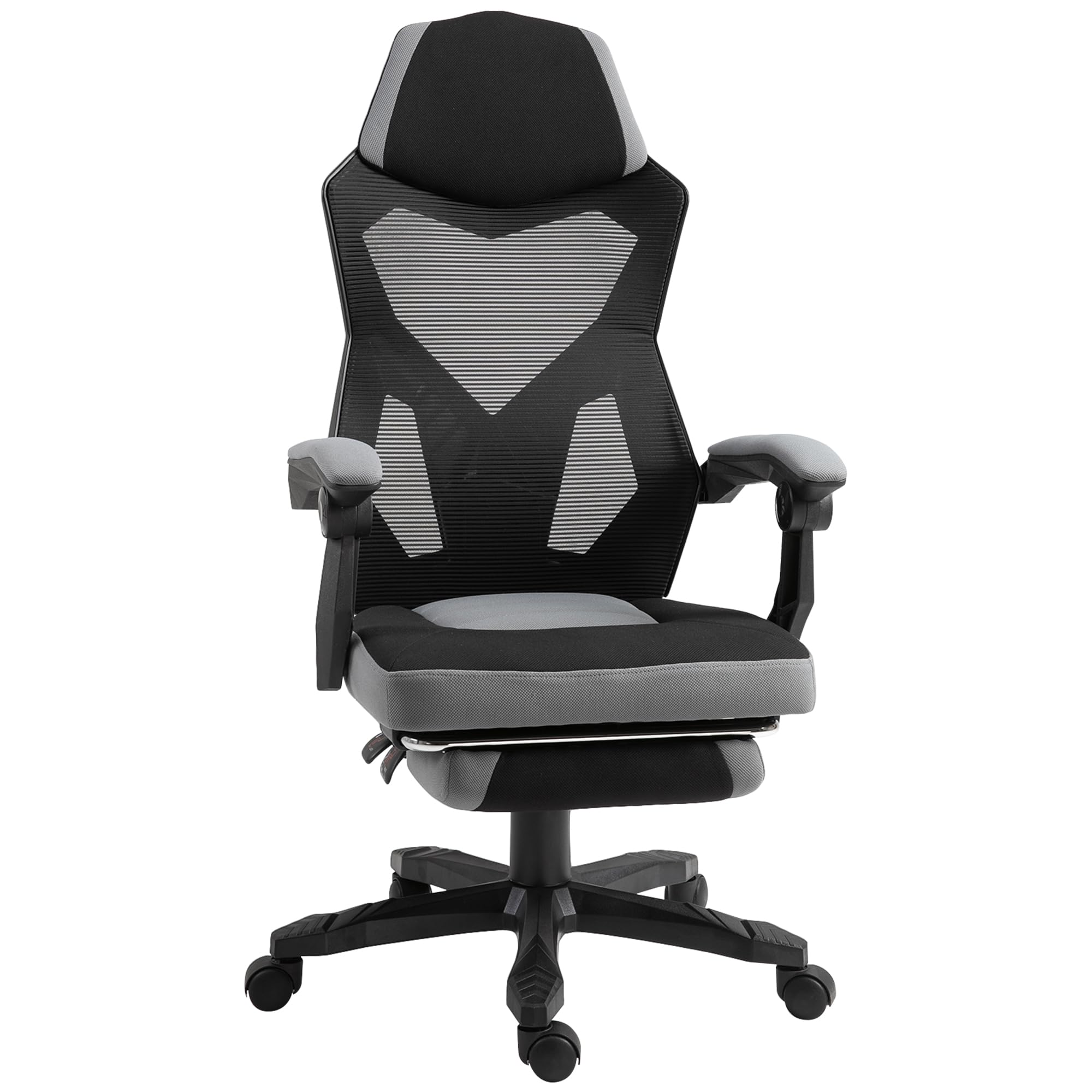Vinsetto Silla Ergonómica Oficina, Respaldo Alto, Malla, Reclinable, Gris