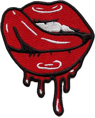Seductive Dripping Lips Patch Sensual Red Tongue Embroidered Iron-on Patch