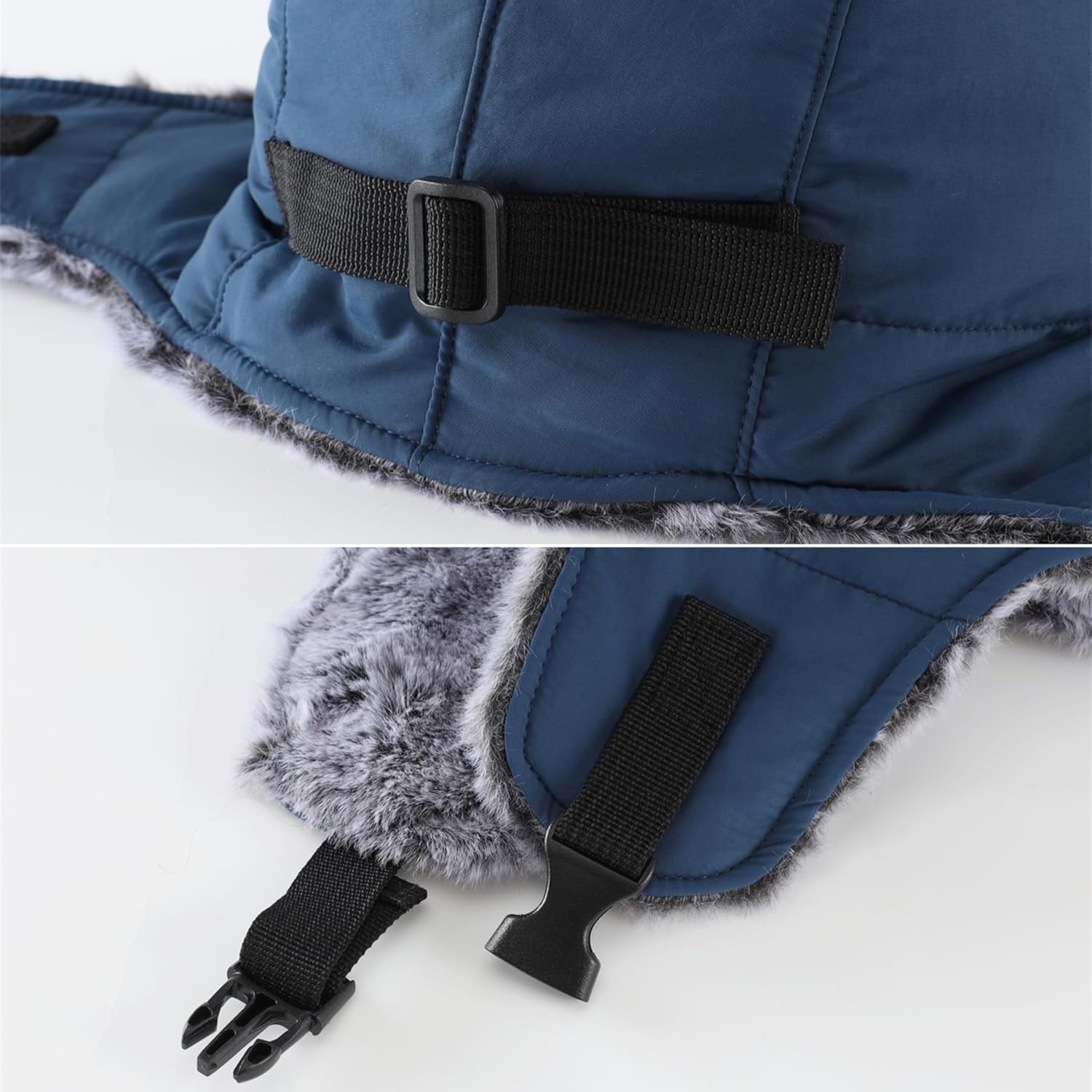 Connectyle Men's Trapper Hat with Ear Flaps Winter Warm Hat Windproof, Water Repellent, Reflective, Faux Fur Fully Lined - Image 5