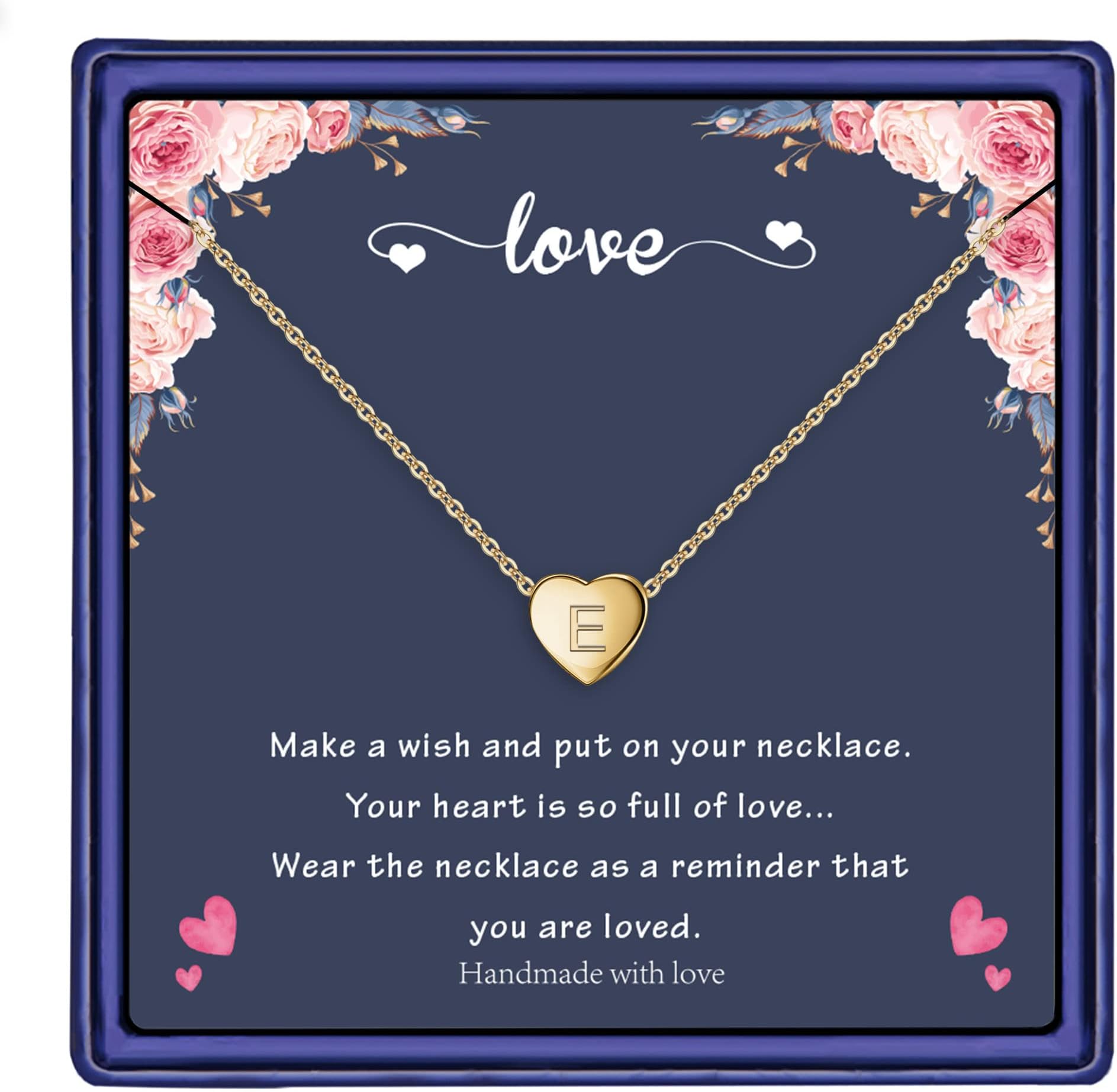 HidepooGold Heart Initial Necklaces for Women, 14K Gold Filled Heart Pendant Letter Necklace Tiny Initial Heart Necklaces for Women Jewelry Dainty Initial Necklaces for Women Gifts, Metal, not known
