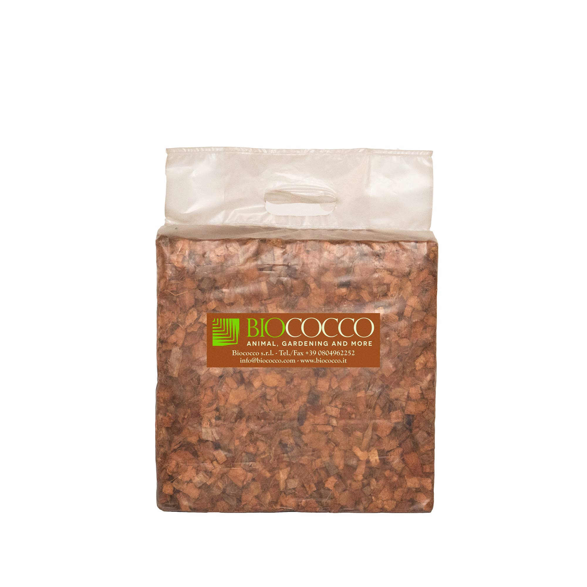 BIOCOCCO 5 kg Block Chip Humus per Terrari Confezione Singola da 5 kg, sviluppa Fino a 50 Litri di Materiale