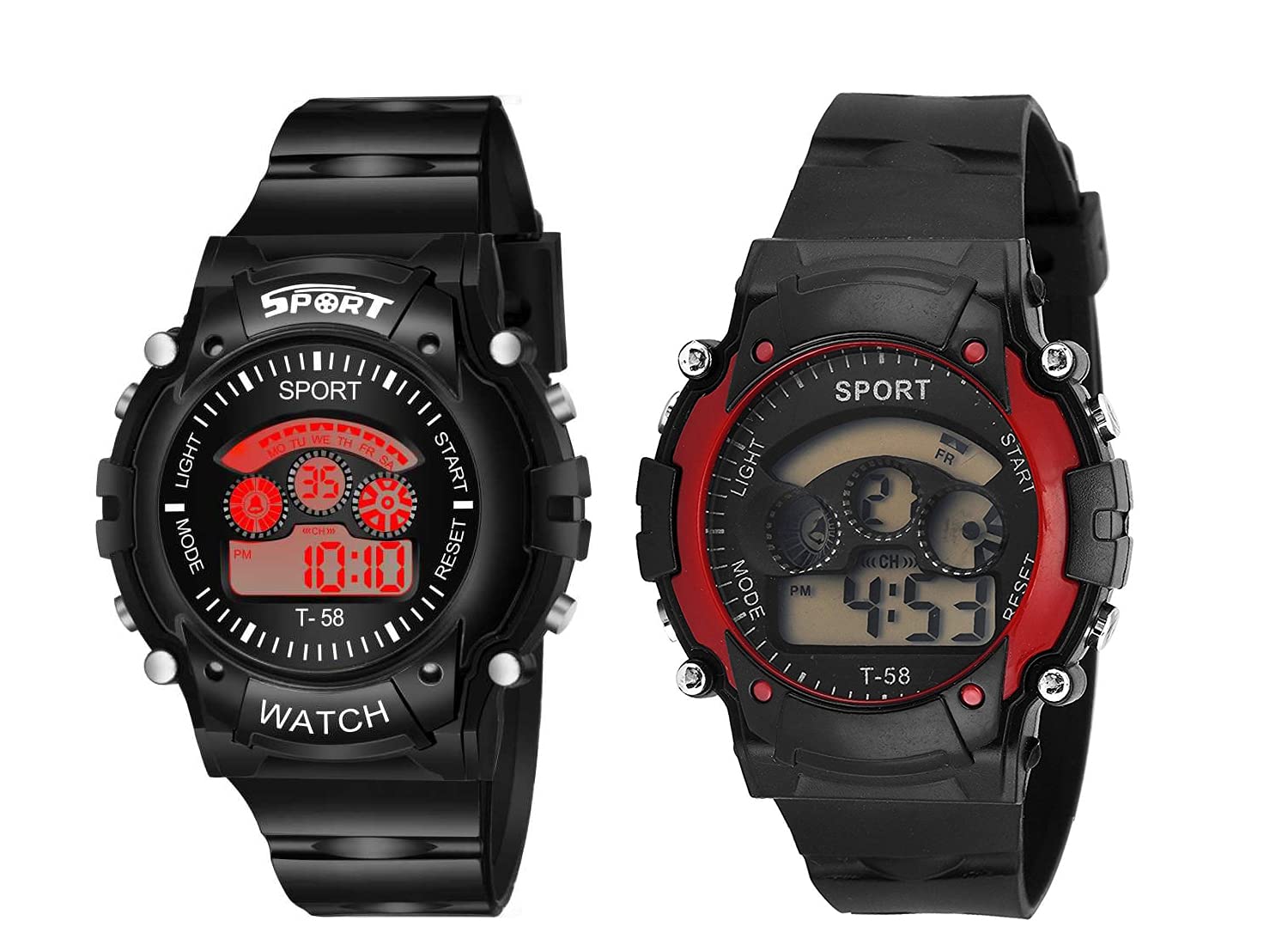 MASTRENA Kids Fashion 2of Combo Digital Black & Red Dial Color Unisex Watch-SG1017 (B07DH1XM85) Amazon Price History, Amazon Price Tracker