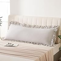 Vista 14 de Bedbay Juego de 2 fundas de almohada beige tamaño Queen, fundas de almohada con volantes, fundas de almohada Shabby Chic tamaño estándar, fundas